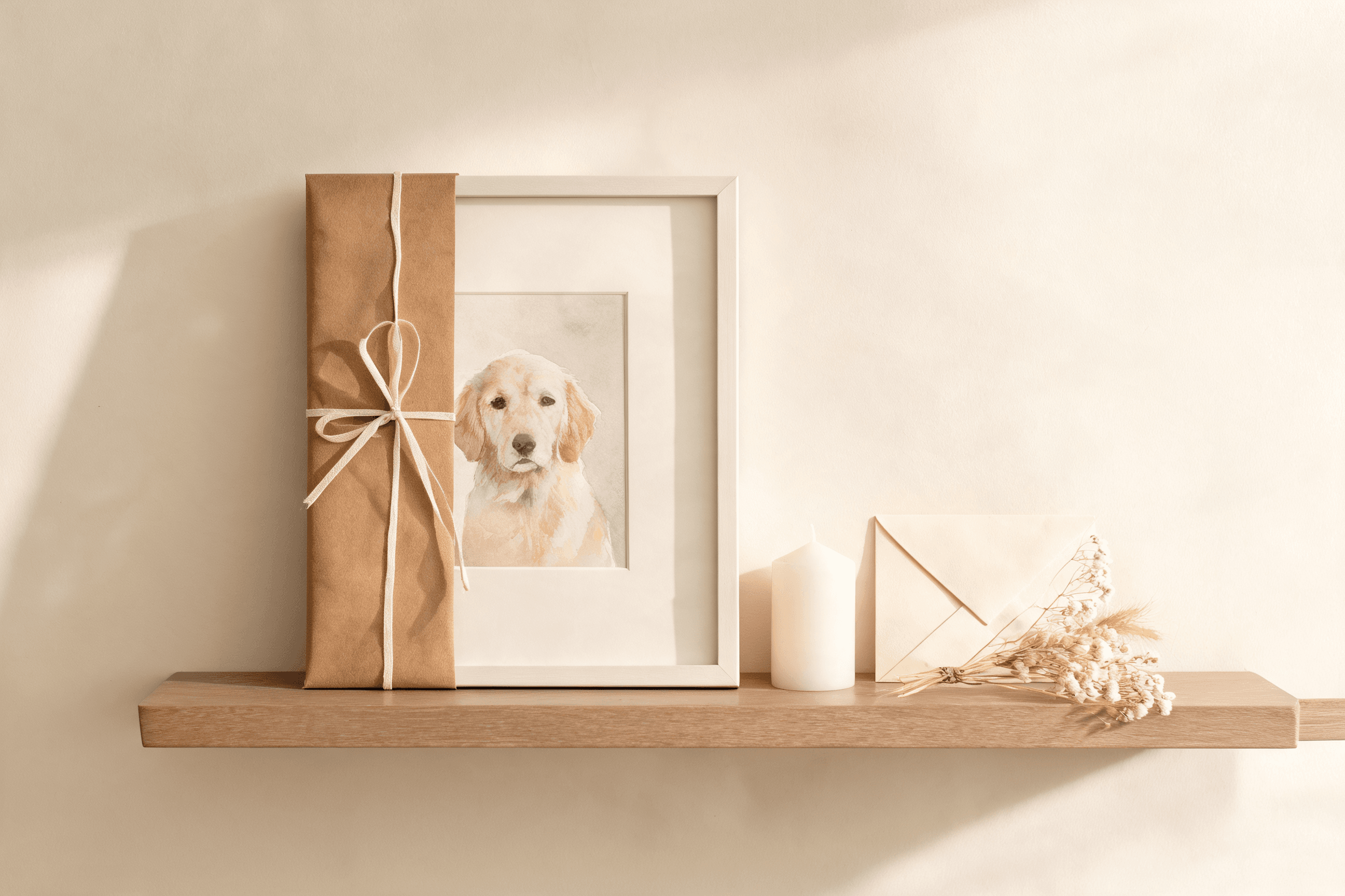 A gentle painted pet portrait, given as a pet loss sympathy gift