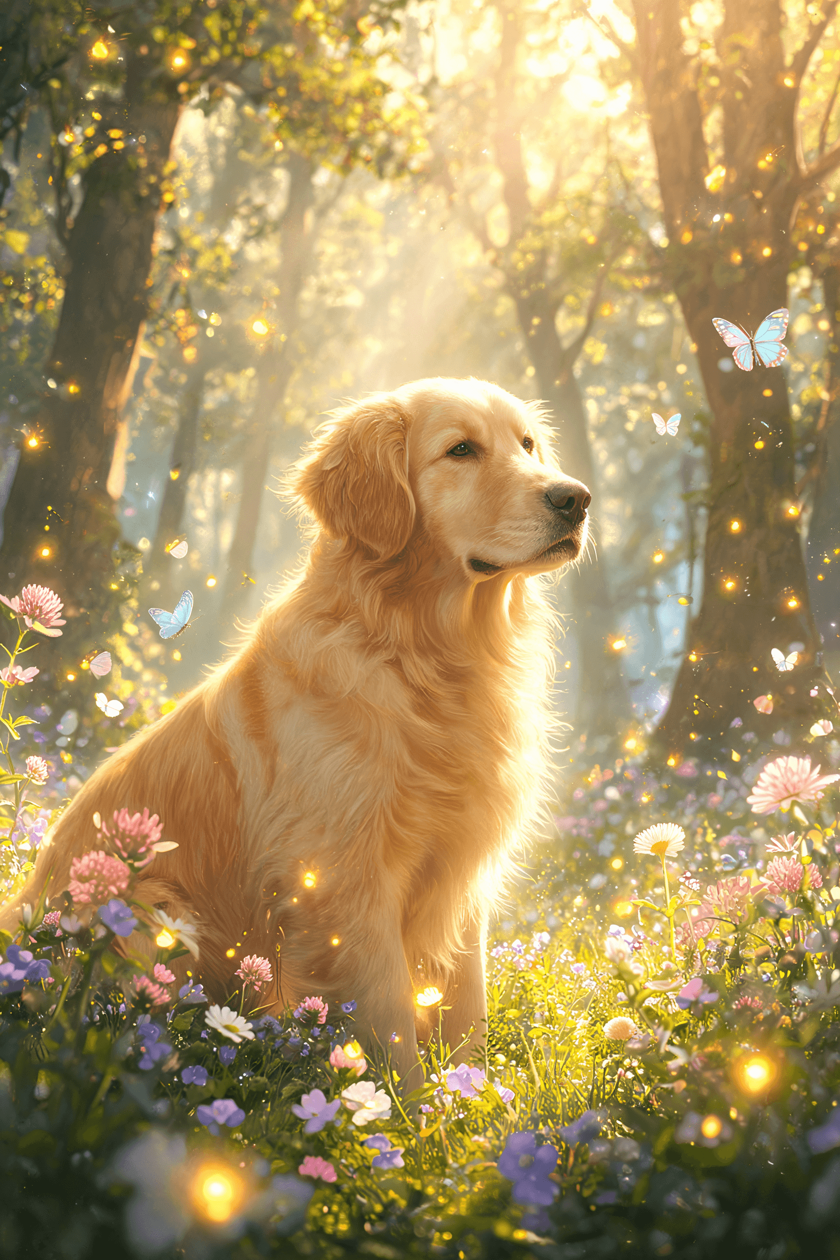 Golden Retriever AI portrait example