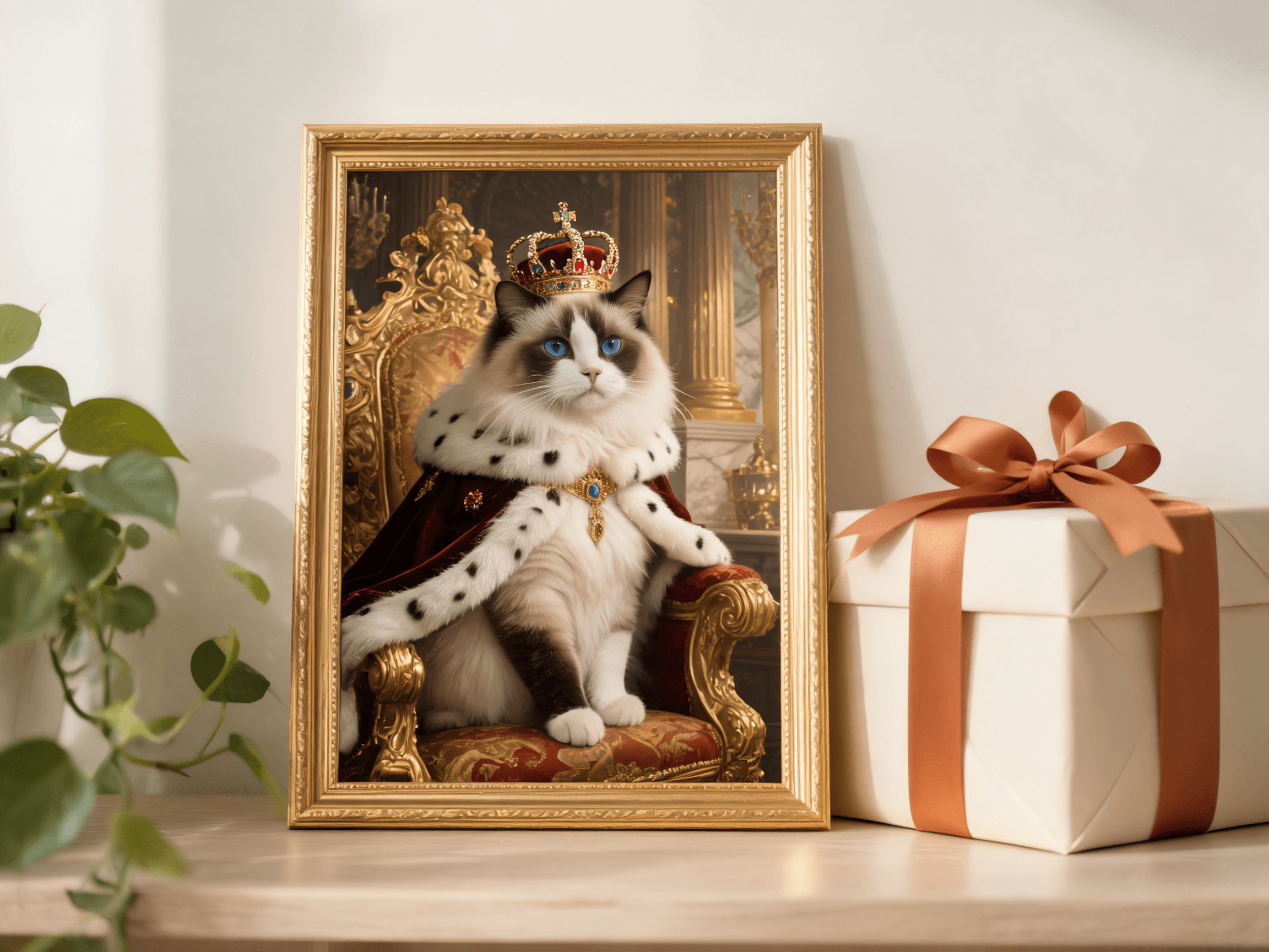 Custom AI cat portrait as royalty