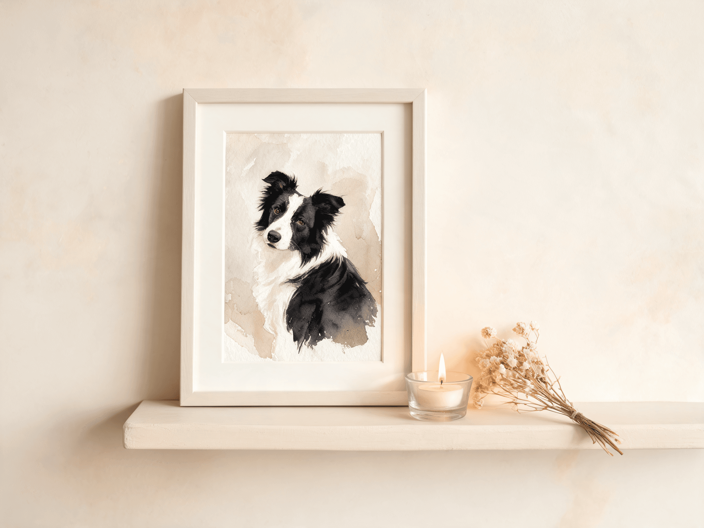 Soft memorial-style AI pet portrait