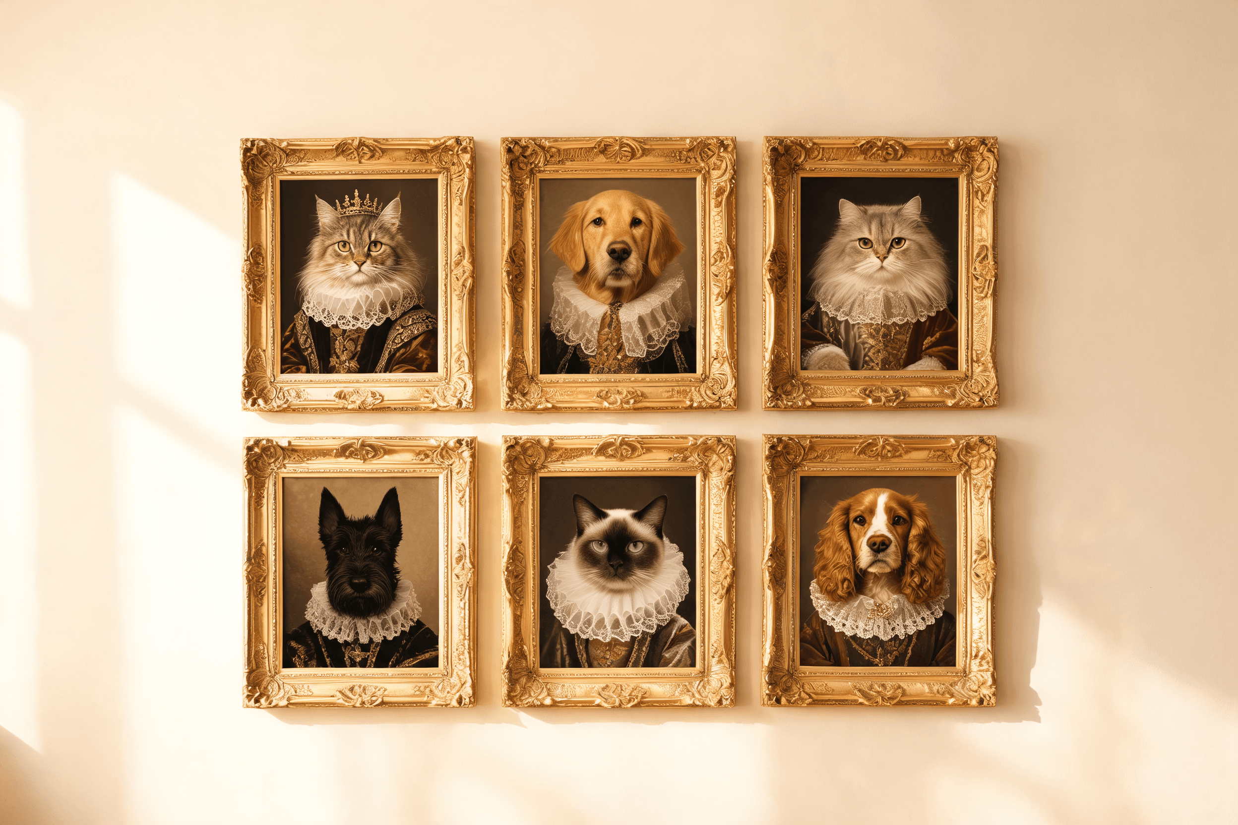 A regal custom pet portrait, an alternative to costume portrait services