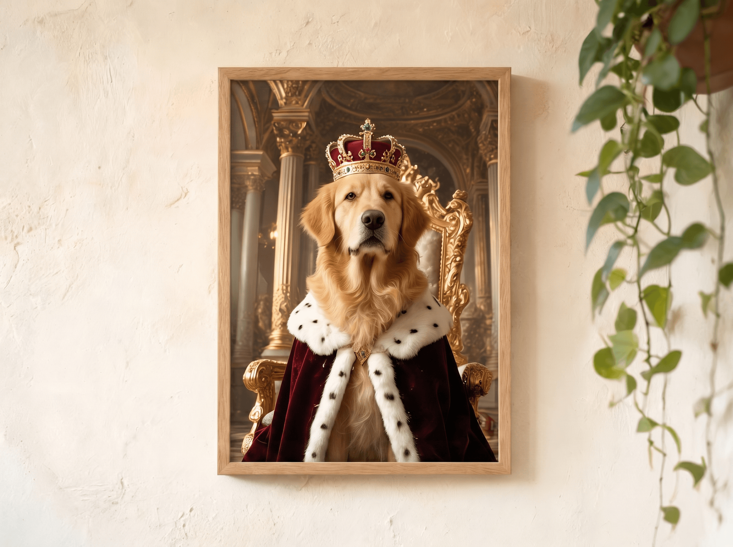 Custom pet portrait as a framed print
