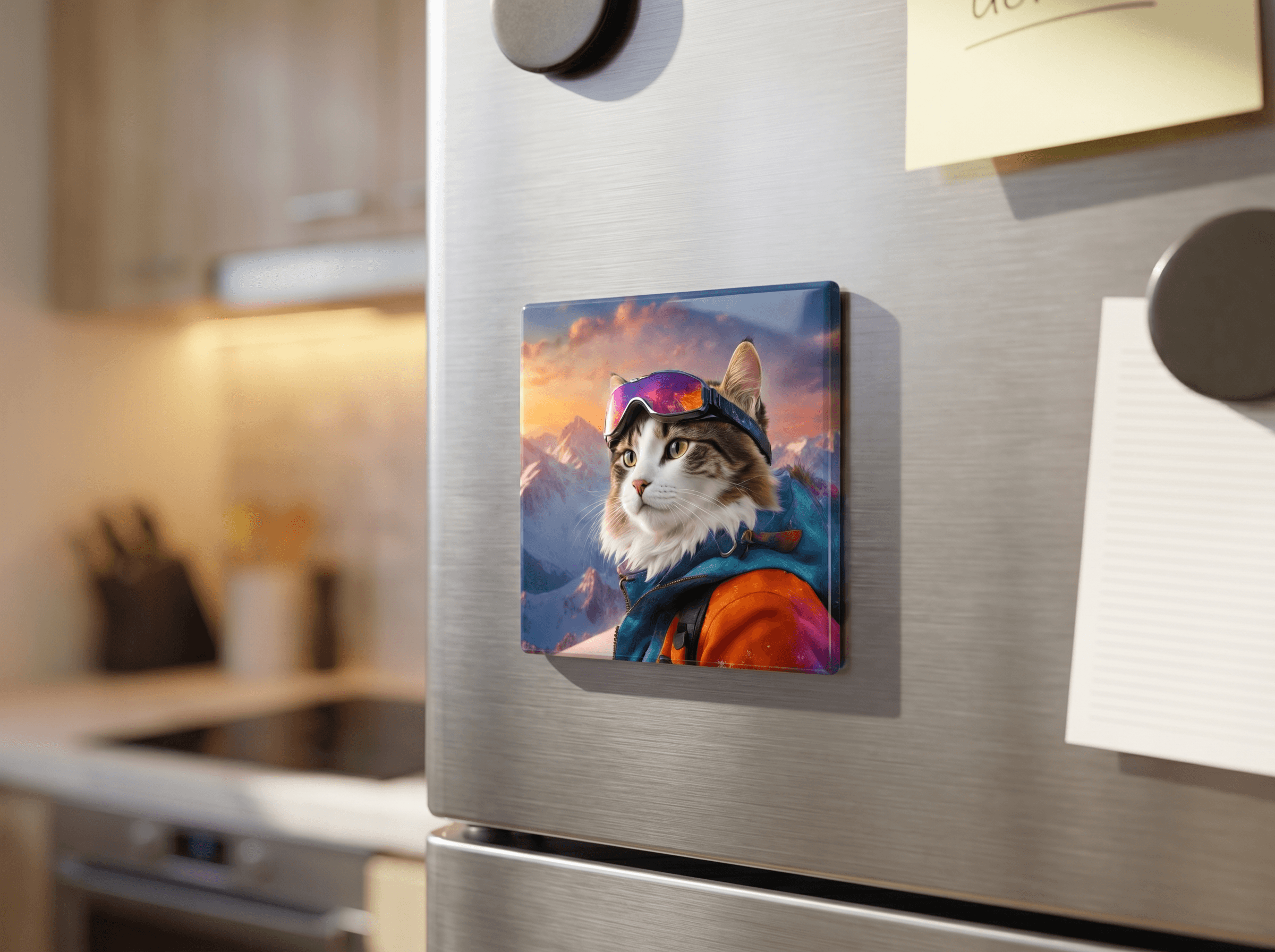 Custom pet portrait as a fridge magnet