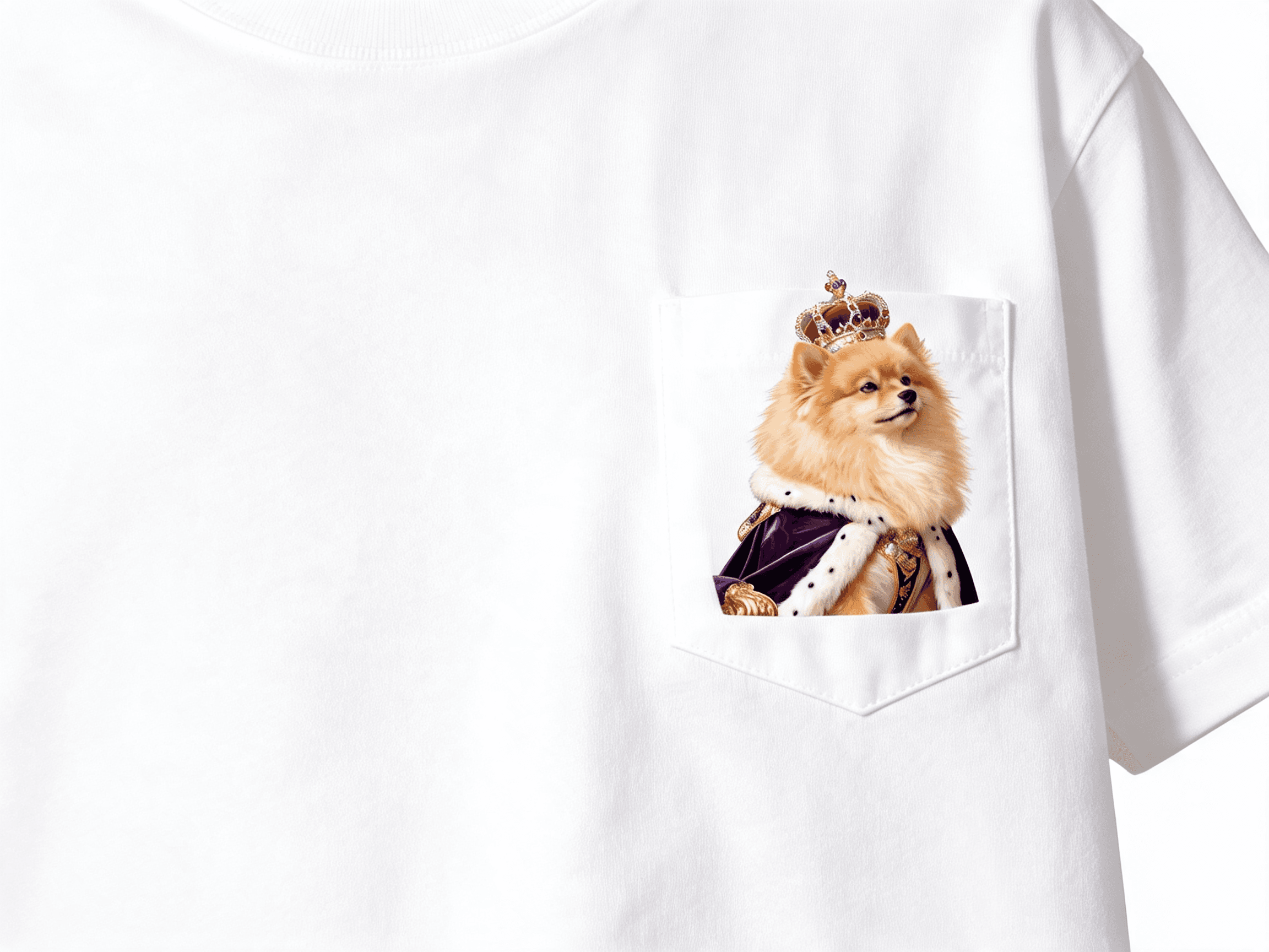 Custom pet portrait printed on a t-shirt